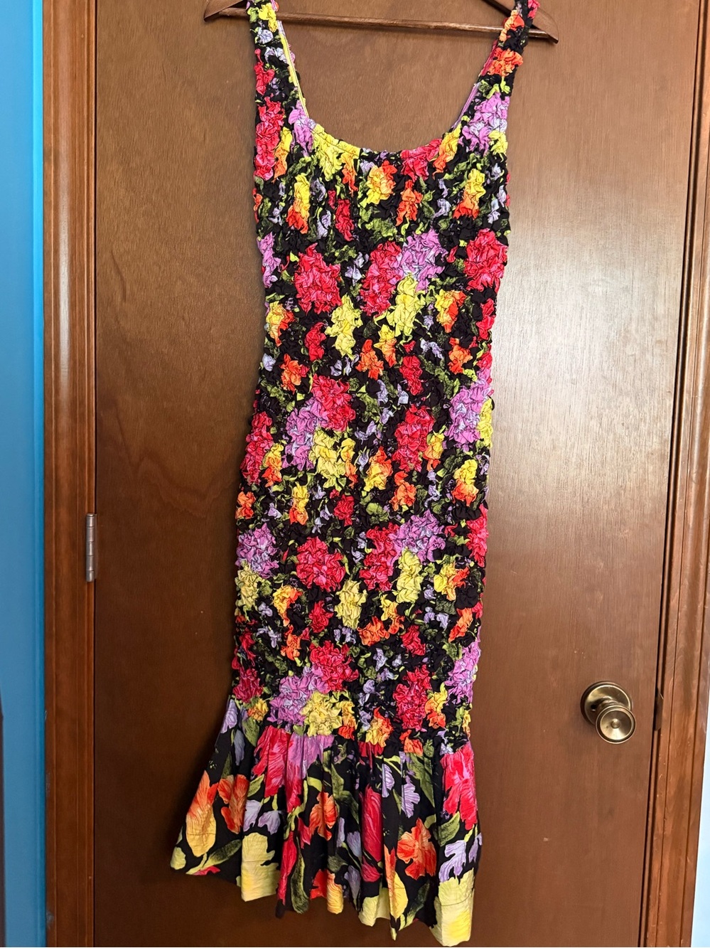 Anthropologie Square-Neck Pebble Smocked Dress